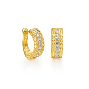 9k 14K 18K Gold French Hollow Earrings Retro Palace Style Light Luxury High Grade Earrings Jewelry Ladies