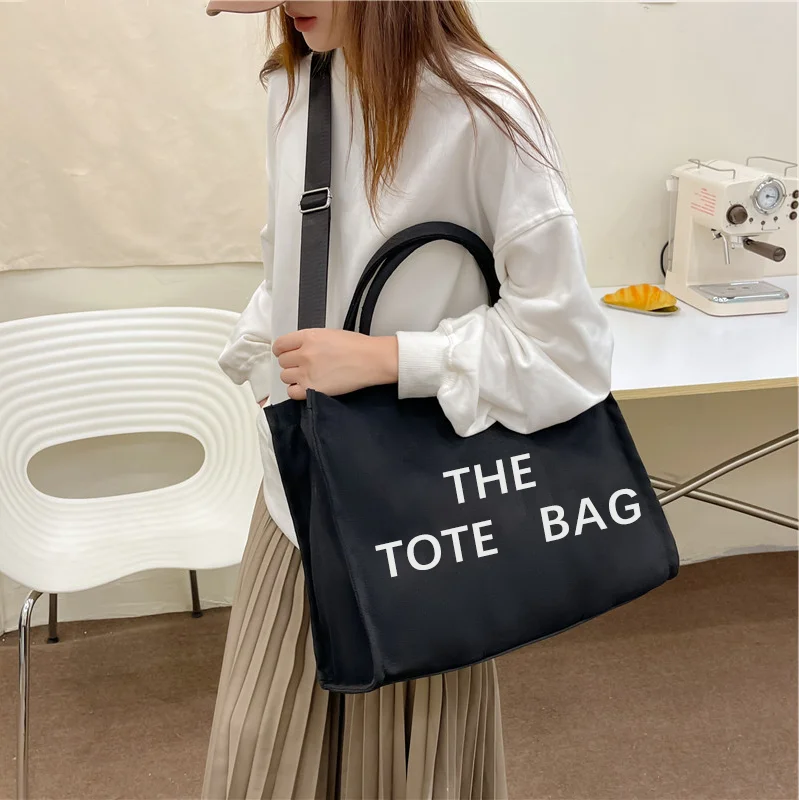 Custom Stylish Thick Large Capacity Women's Messenger Canvas Tote Bag ...