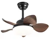 Ventilateur de plafond 26 pouces à fréquence variable, aspect bois noir, 5 pales, télécommande avec variateur d'intensité.