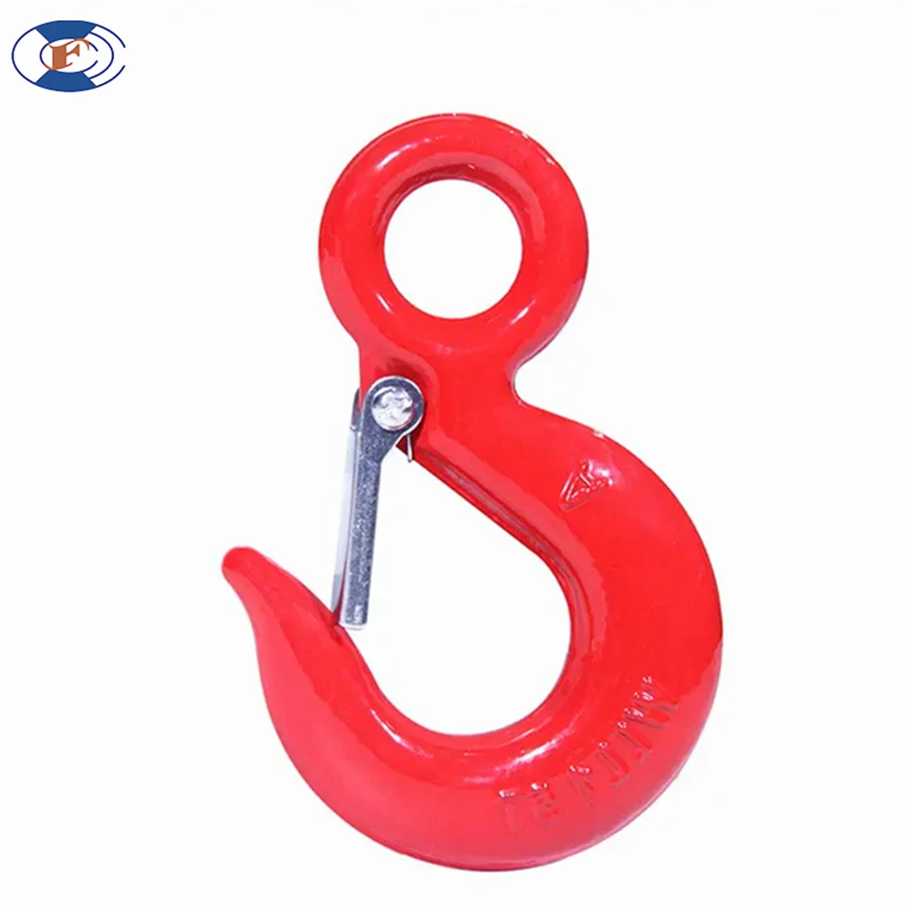 HF US Type 320C Forged Lifting Eye Hoist Truck Hook with Latch for Industrial Usage for Mining and Heavy Industry Applications