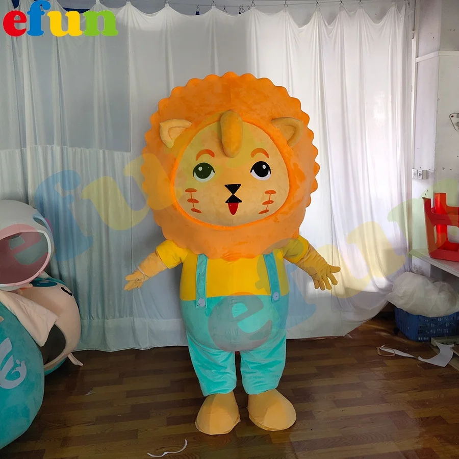 Efun MOQ 1 PC  Custom Make lion Mascot Costumes Cute Walking Cartoon Animal Costume for Party
