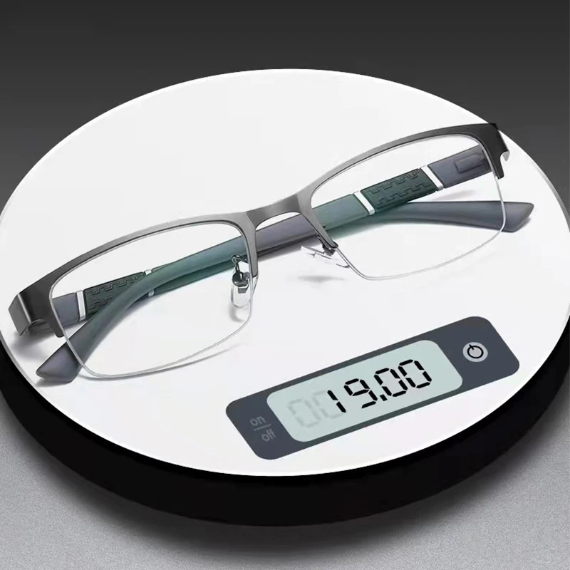 8850 Half Rim Alloy Half Frame Flexible Plastic TR90 Temple Legs Optical Eyeglasses Frame for Men and Women Eyewear