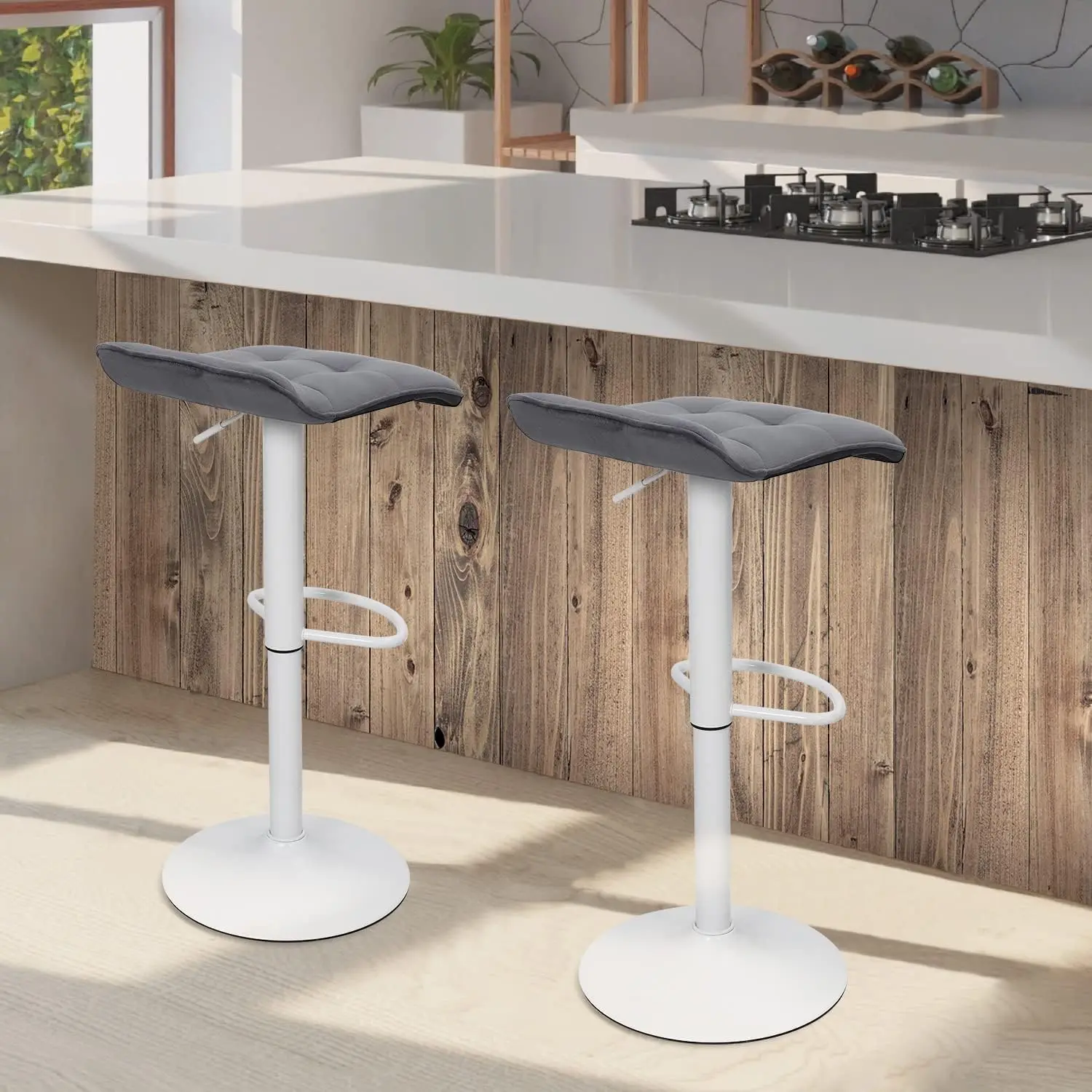 Stylish Modern 360 Rotation Gaslift Pub Counter Height Stool Chair Gray