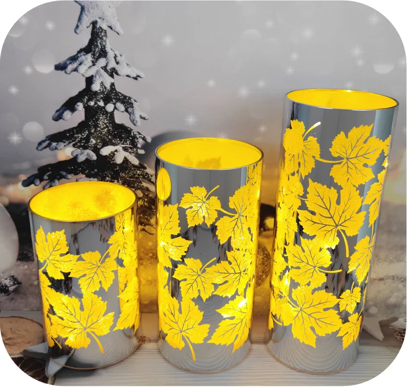 Guanmei home decoration 48 new designs glass candle holder clear glass vase with led lights factory