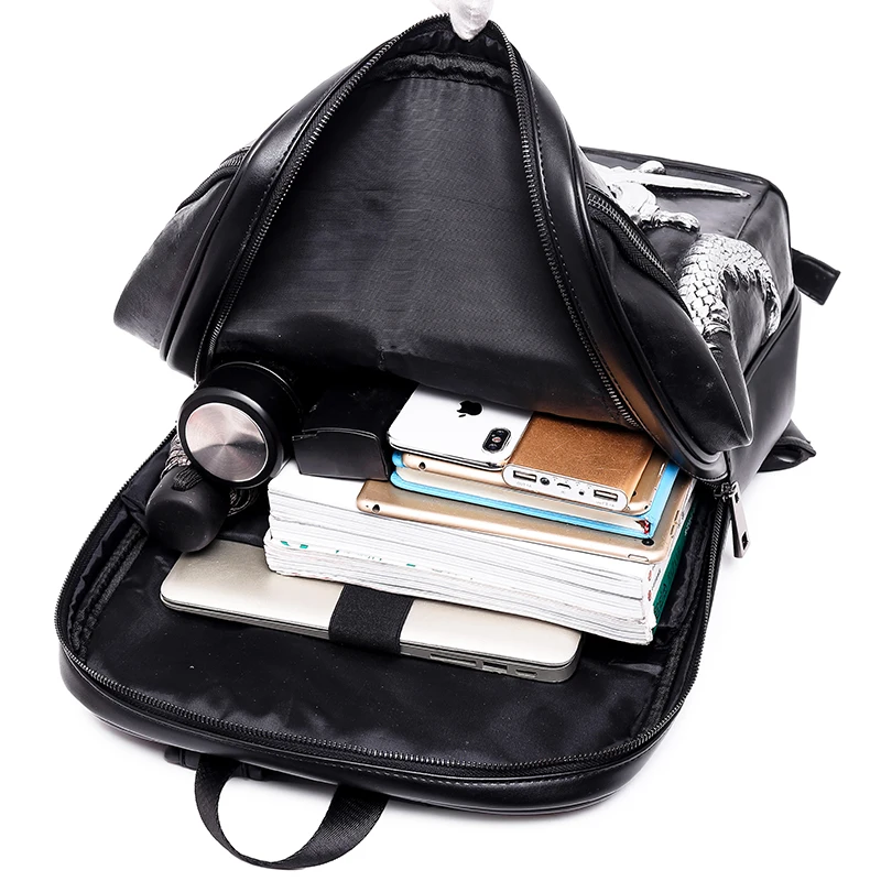 3d Fashion Personality Skull Leather Backpack Rivets Mens Back Pack Bag  Japanese Bag Backpack