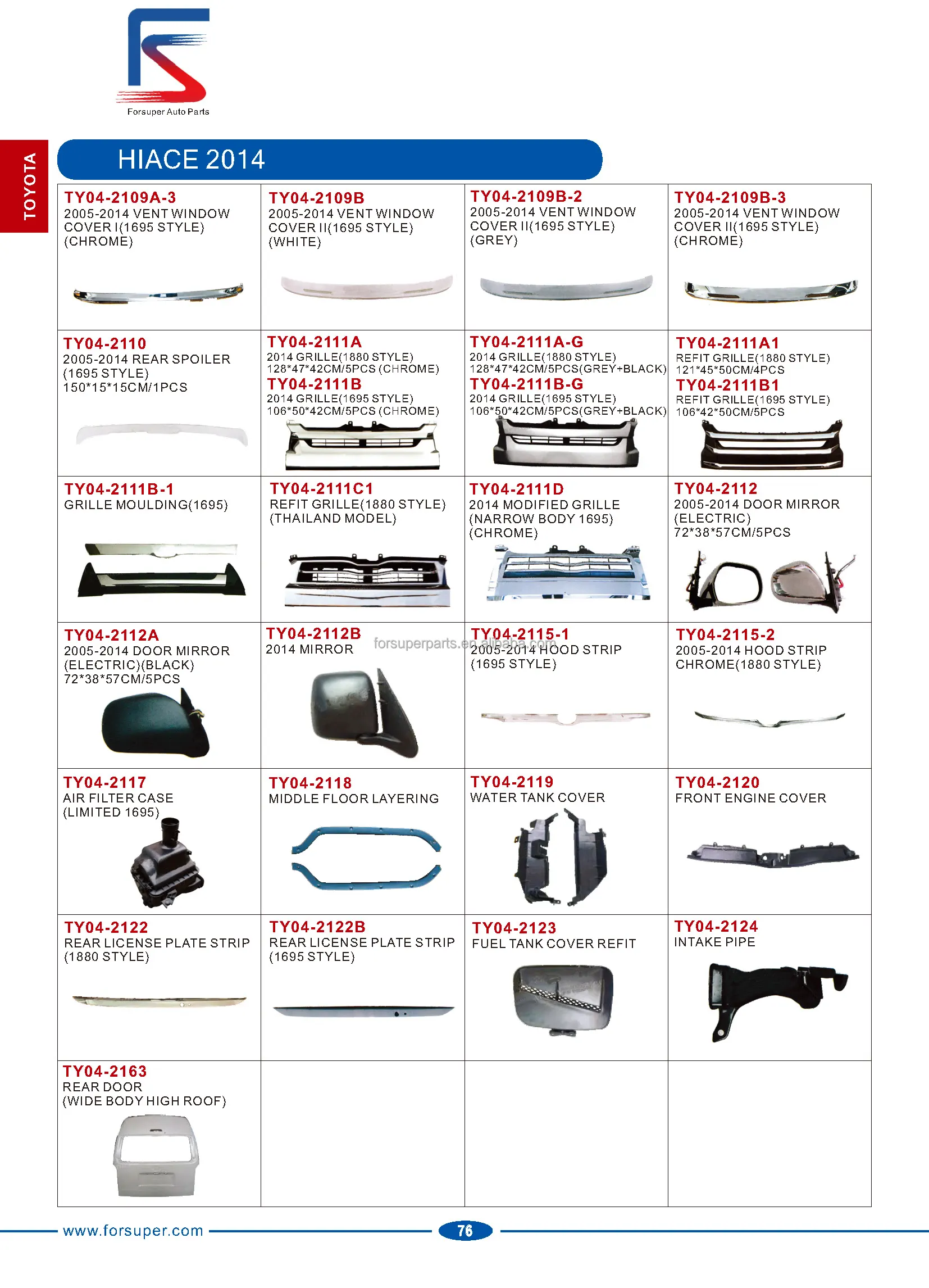 Front Bumper For Toyota Hiace 2014 Auto Body Parts 1880 Style 1695