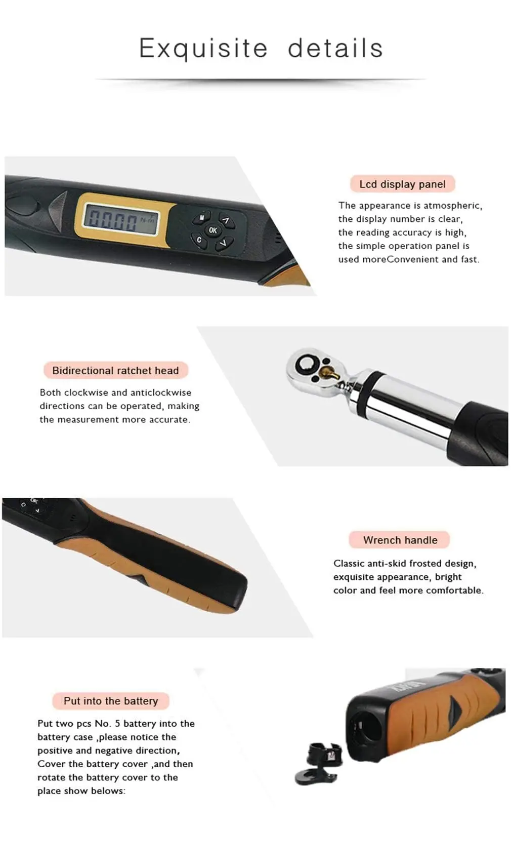 Industrial Grade 3/8 Digital Torque Wrench Set Adjustable 15~30N.m ...