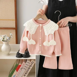 2026 Customized Children's Sweater Autumn Girls' Long Sleeve Top Pants Set Casual Baby Clothing