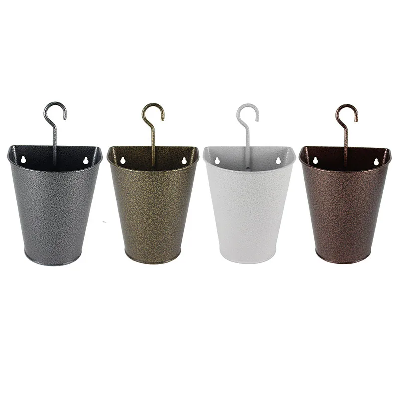Garden Decorative Flower Pot Custom Color Hang Bucket New Fashion Galvanized Iron Metal Peg Bucket Flower Pot