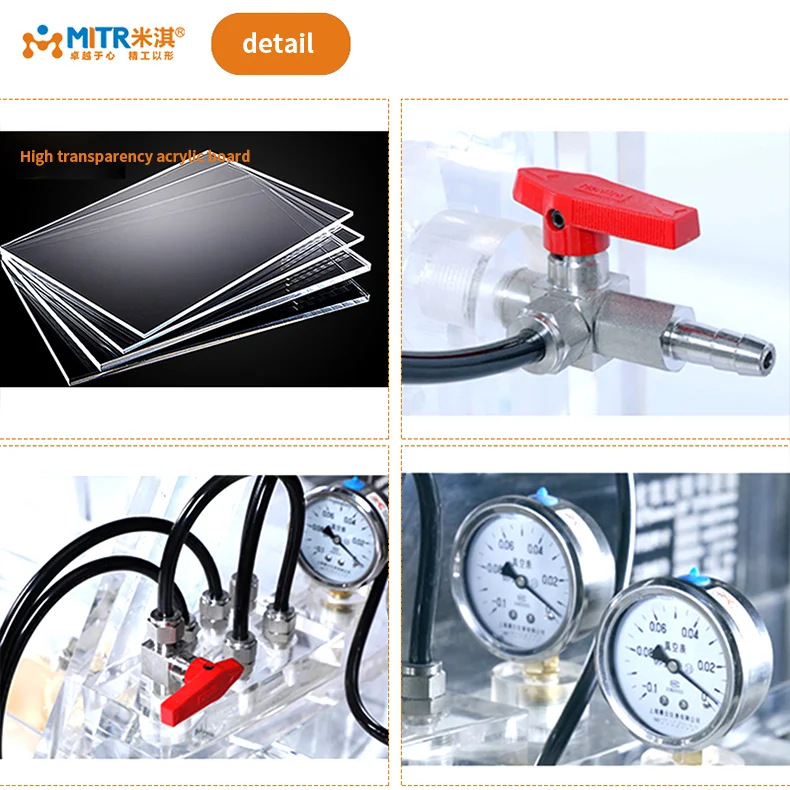 MITR  Lab Benchtop Transparent  Acrylic Vacuum Glove Box Support Customization