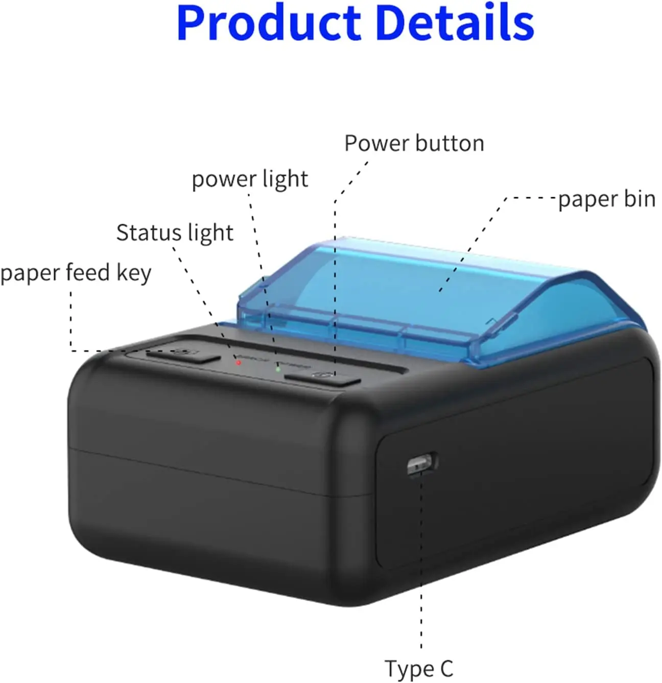 MHT-P11 ハンドヘルドPOSレシートプリンター ポータブルBluetooth 