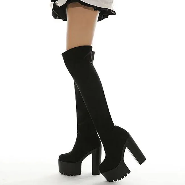 chunky wedge booties