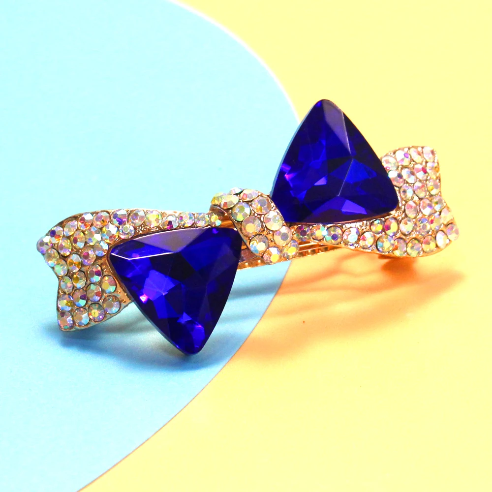 简约时尚发饰女钻石弹簧发夹8厘米发卡发夹合金马尾发夹 - buy hair