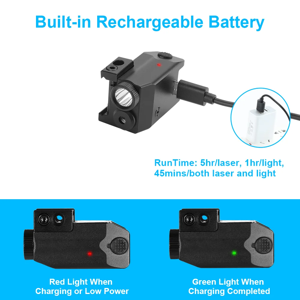 Ultra Hunting LED Laser Sight Flashlight with Built-in Battery details