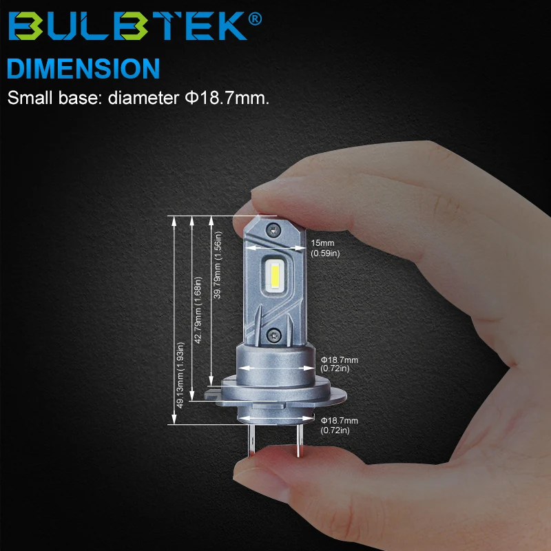 BULBTEK X8 H7 Pro 360 LED Light Canbus Ampoule 6000K 6500K 100W Halogen Replacement Mini Auto Car Lamp LED Headlight Bulb for VW