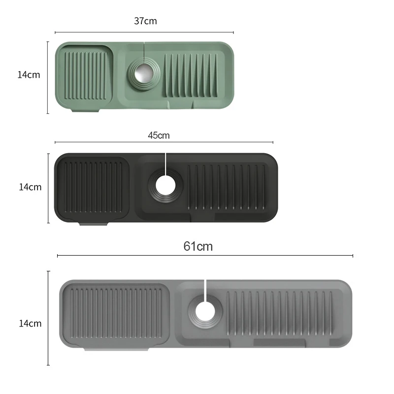 24 Inches Silicone Sink Faucet Mat for Kitchen Drying Draining Pads Splash Guard Silicone Faucet Mat