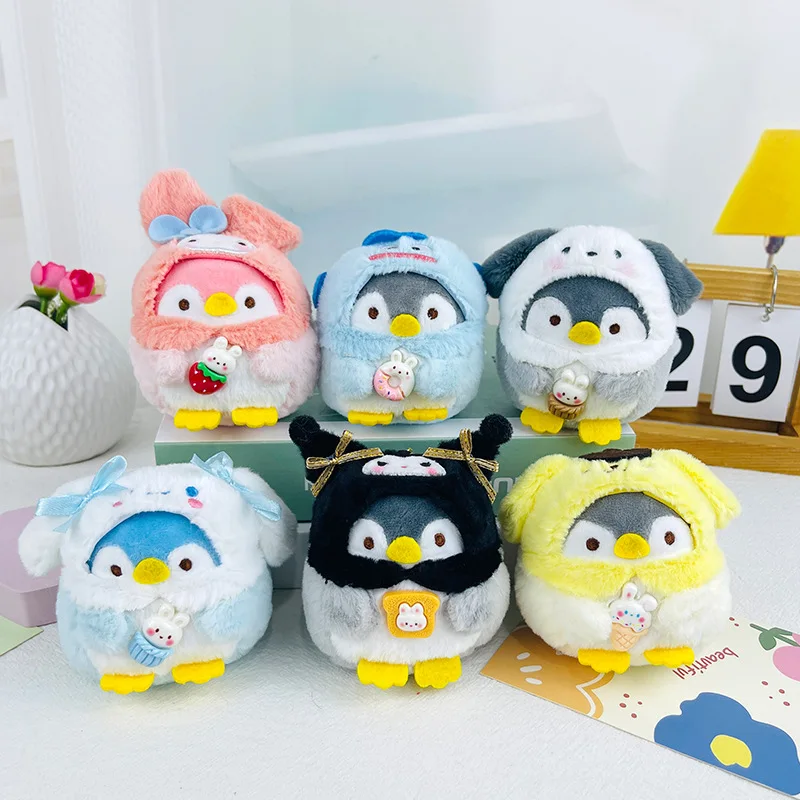 Sanrio-plushie Kawaii Penguin Plush Keychain Plush Doll,cartoon Anime 