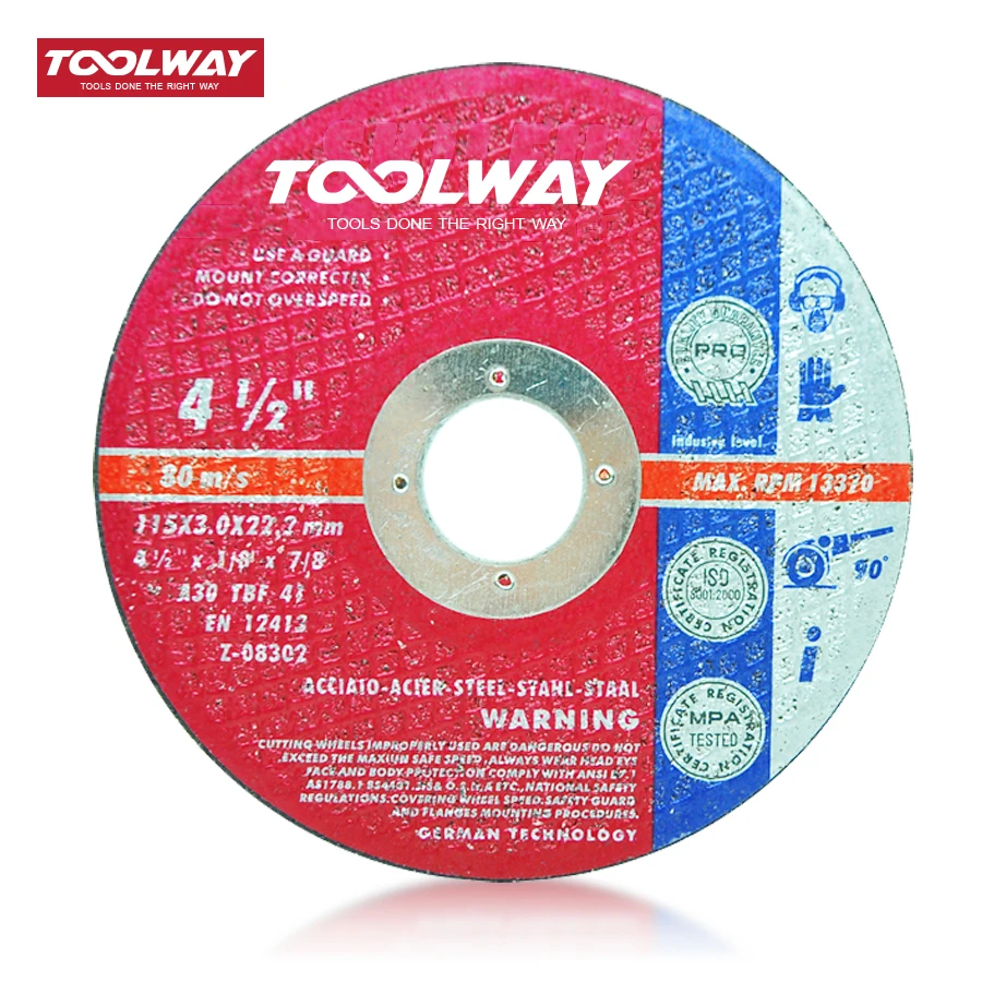 Toolway Cheap Price Abrasive Tools 4.5"115mm Angle Grinder Cutting