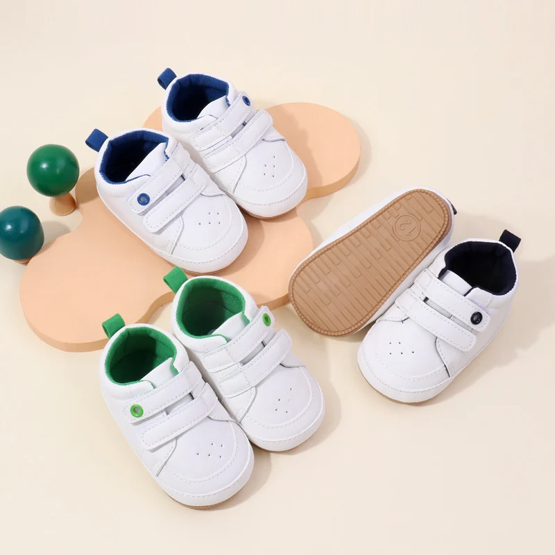 Wholesale Unisex Spring Autumn Baby Casual Shoes White Prewalker First Walking Shoes Boys Girls Breathable Lightweight Solid