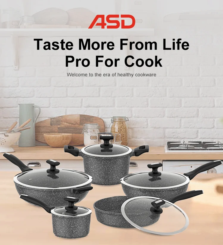 Asd Popular Cookingware 10pcs Nonstick Cookware Sets Cookware Set