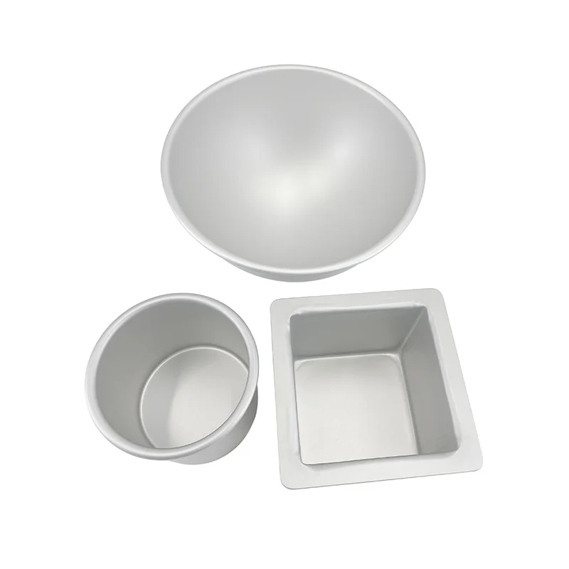 Aluminum Baking Tray Anodized Surface Cake Pan Fixed Design Square Round  Mini Cake Tin Different Types