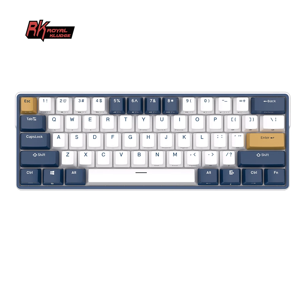 Royal Kludge Rk61 Plus Custom Colorblock Keycaps 61 Keys 3 Mode Rgb Mechanical Keyboard Wireless Gaming Tastatur Hotswap