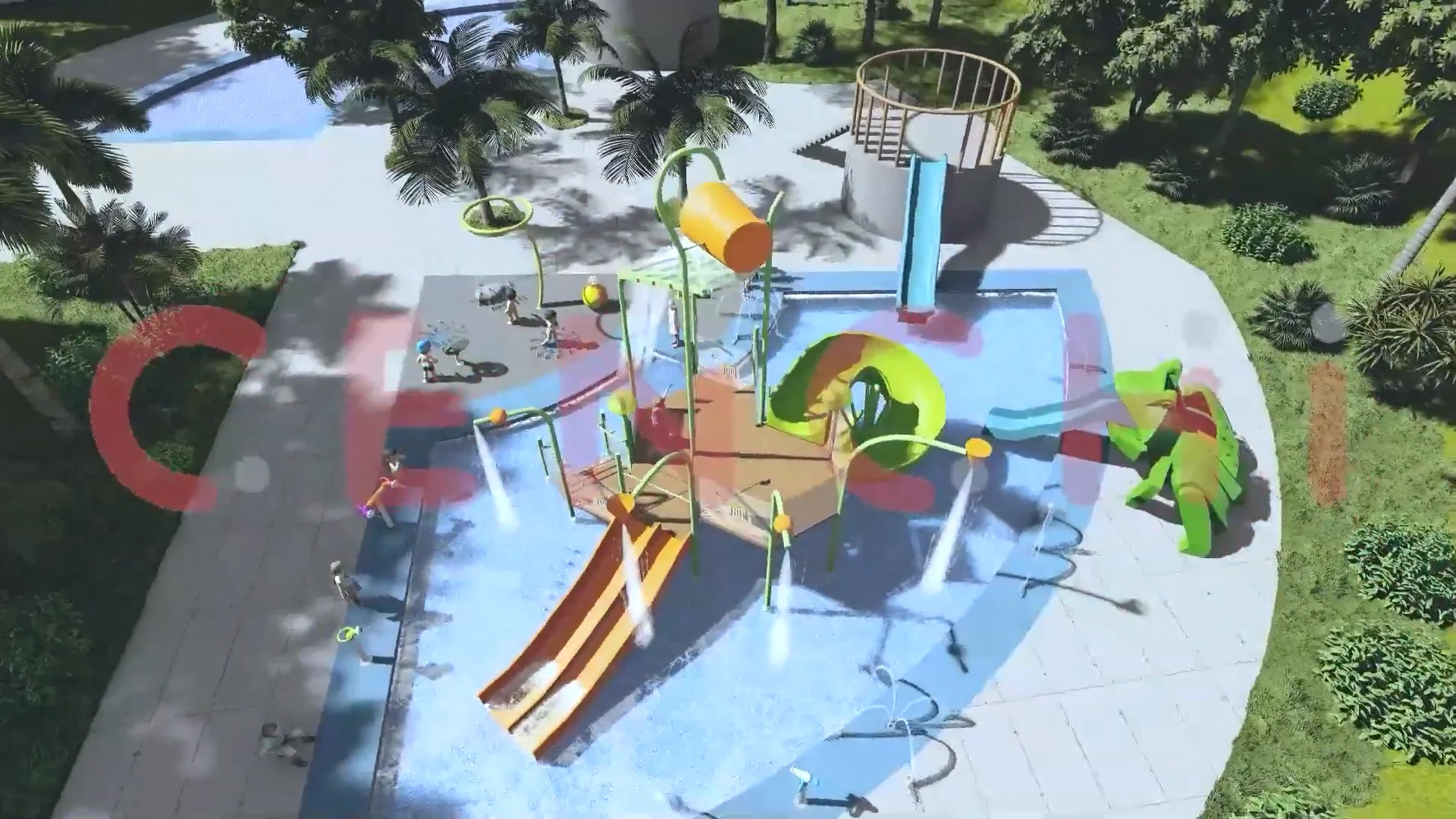 Cenchi Hotel Resort Water Playground Splash Park Wet Deck Sprinkler