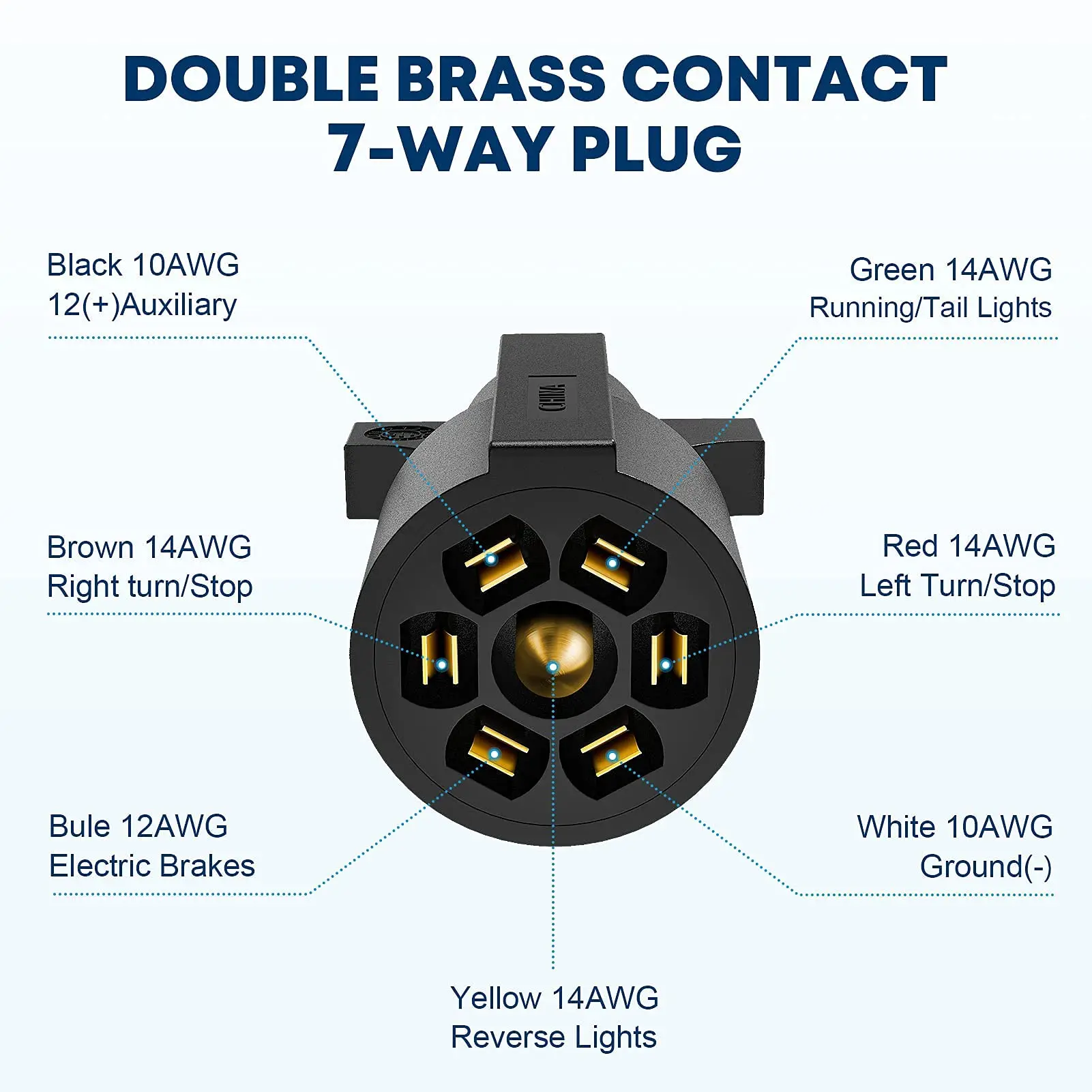 7-сторонний встроенный штекер для прицепа 8 футов сверхмощный 7-контактный разъем кабельный жгут RV Truck