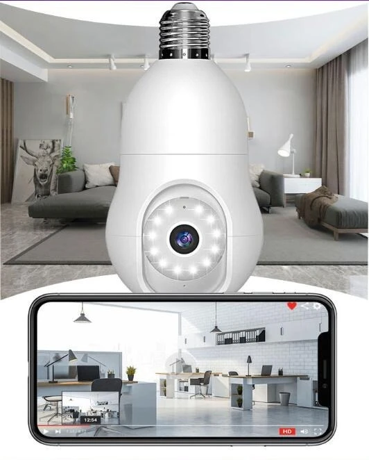 WIFI 360 Degree Home Security Ceiling Light Ip Camera Bulb Night Vision Ip Network Smart Hd Auto Mobile Tracking Bulb Camera