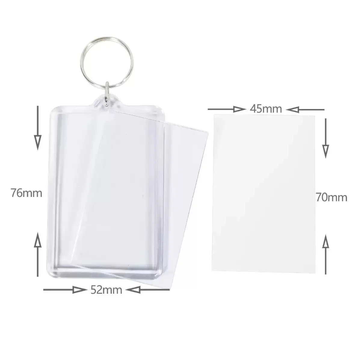 QUAFF Acrylic Keychain F2 Rectangle Photo Insert Keychain (100 Sets Per