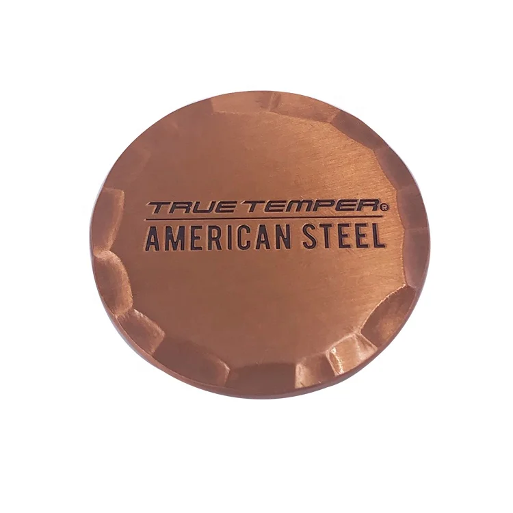 Custom logo Engraved Antique Copper Handmade Golf Ball Markers With Unique Edge manufacture