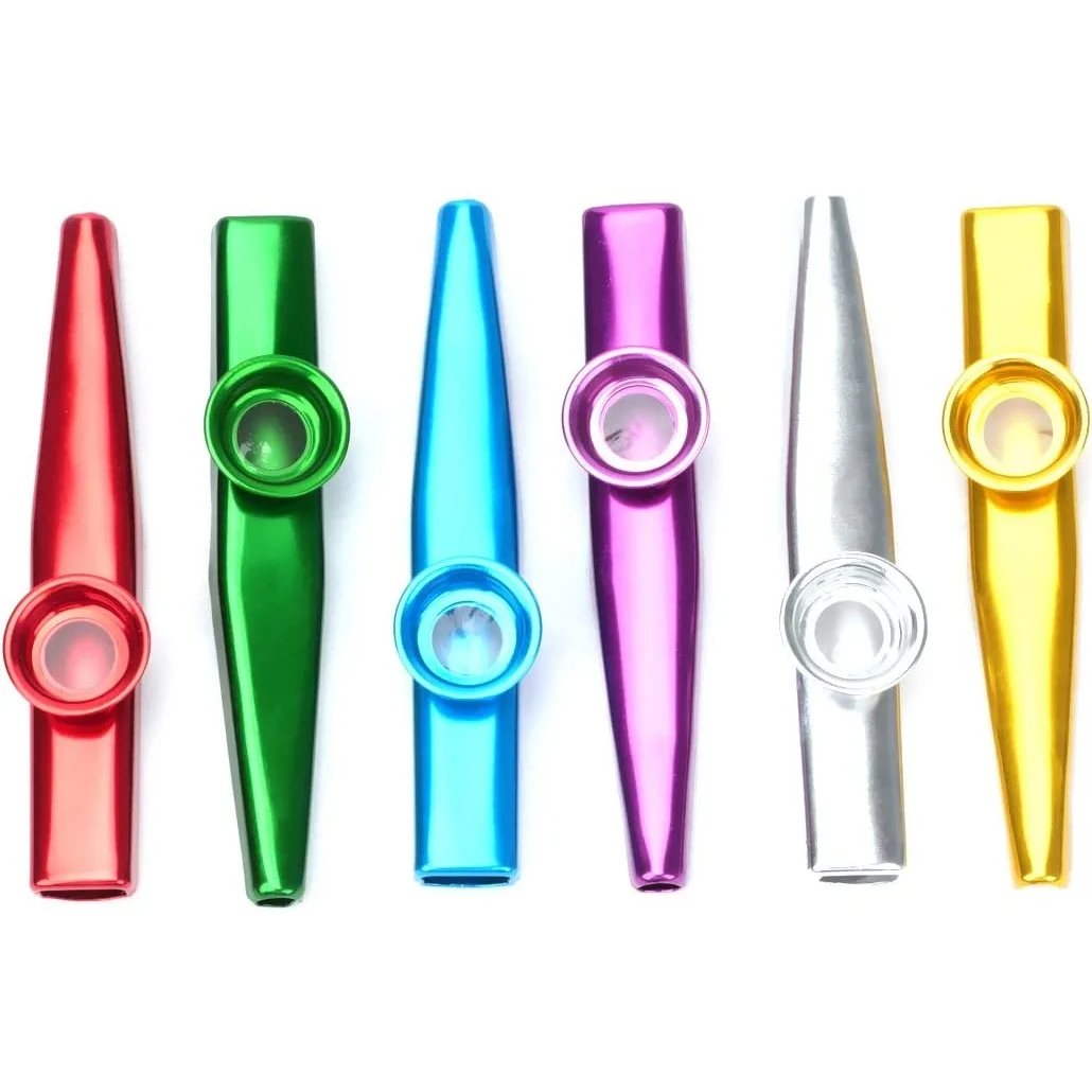 Kids 6 Colors Kazoo Flute Whistle Toys Aluminum Alloy Musical
