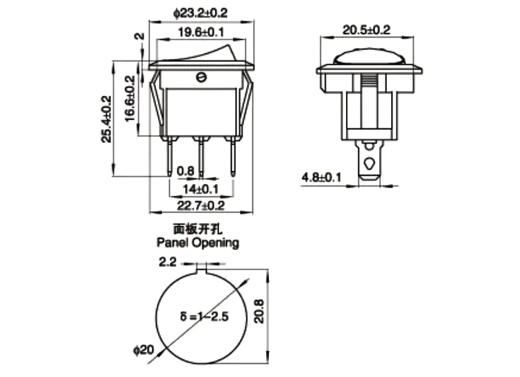 KCD1-105 Round Push Button Switch - Reliable Power Control