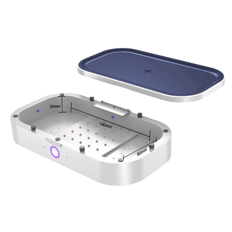 Мини-стерилизатор UVC, портативный Дезинфектор для сотового телефона, светодиодный стерилизатор с беспроводным зарядным устройством