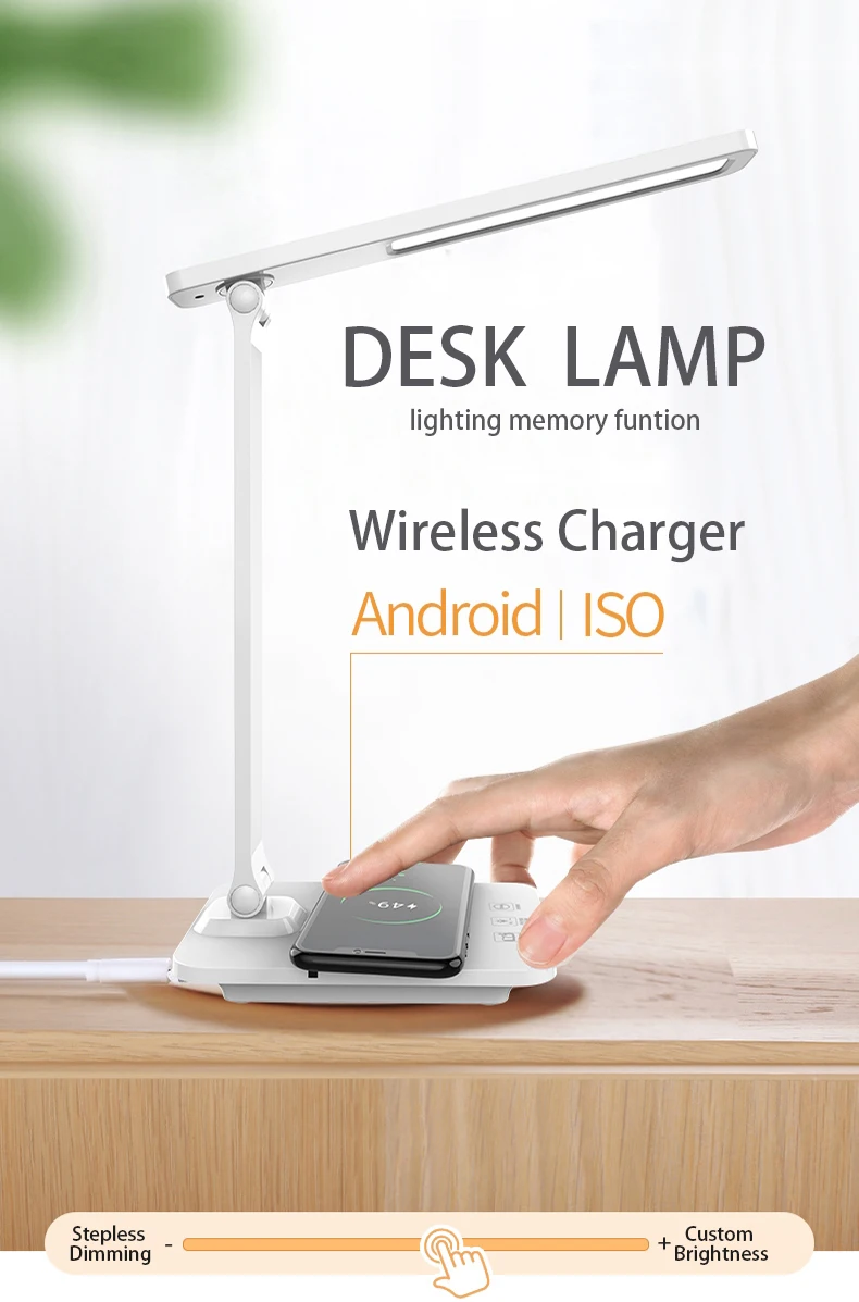 Mini Lampara Led Recargable Wireless Charging Lamp Desk Lamp Led Desk