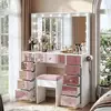 Pink + White + Glass + MDF