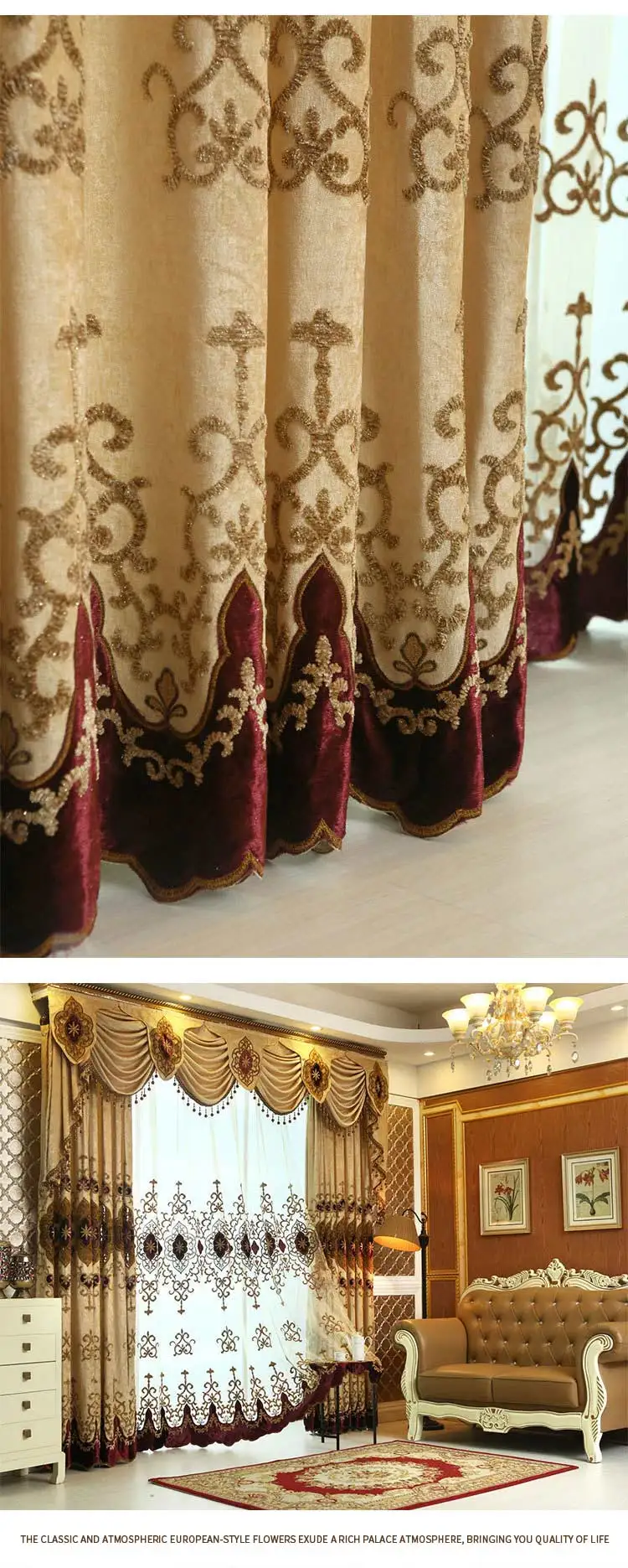 Modern Hollow-out Laser Embroidery Living Room Curtains Customized ...