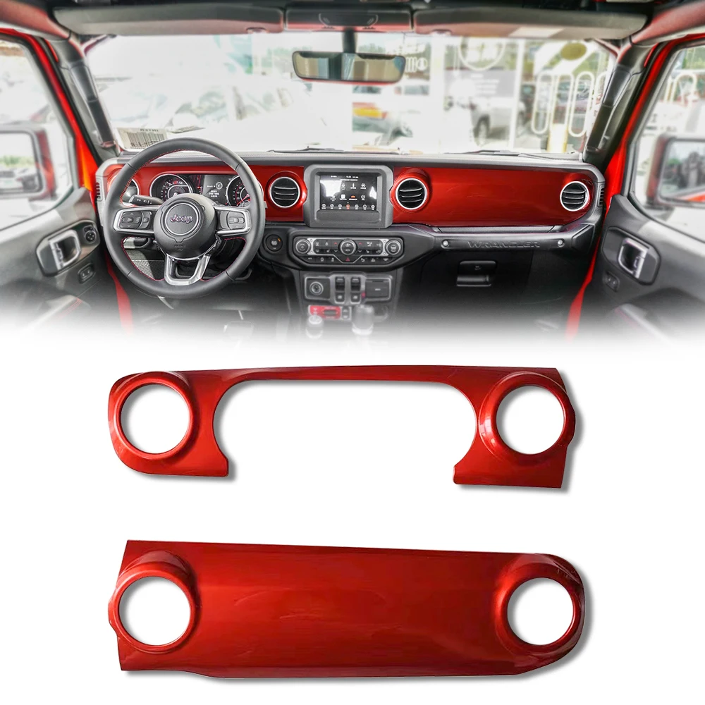 Red Center Console Dashboard Cover Trim Instrument Panel Trim Kit For Jeep  Wrangler Jl 2018 2019 Interior - Buy Center Console Dashboard Cover,For Jeep  Wrangler Jl Interior,Instrument Panel Trim Kit For Jeep