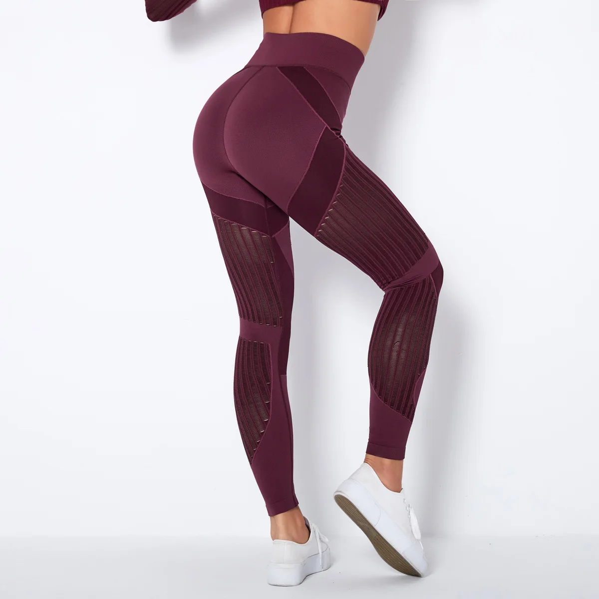 Tights Mesh Hole Hip-lifting Elastic Tight Body-building Base Shaping Sports Yoga Pants preview
