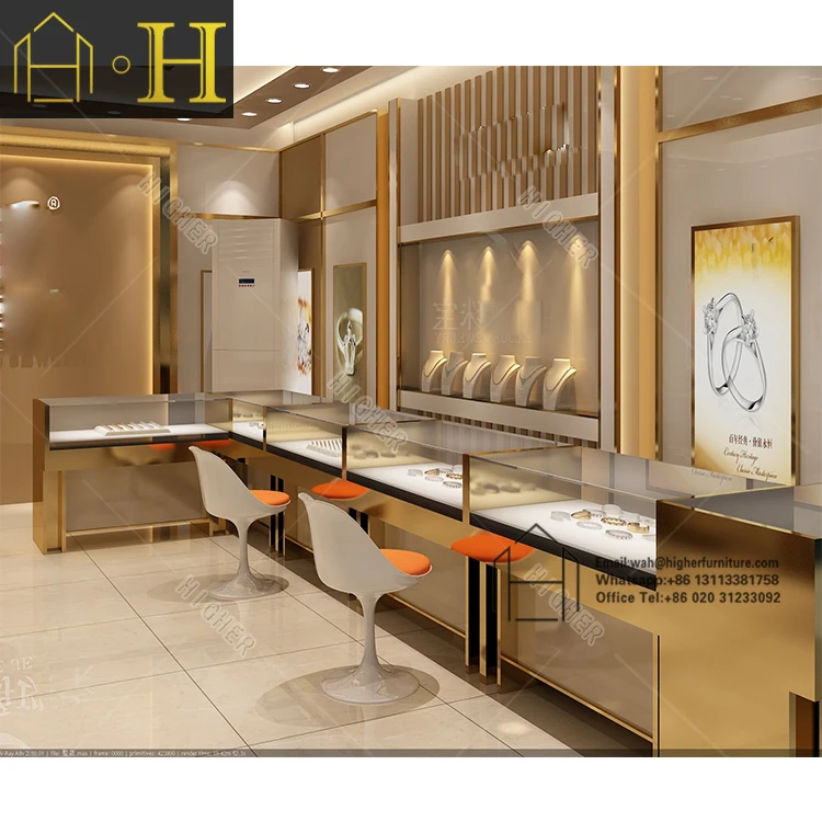 Retail Jewellery Showcase Cabinet Custom Jewelry Kiosk With Jewelry ...