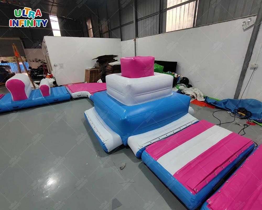 Inflatable Floating Obstacle Course Outdoor Water Park Giant Commercial