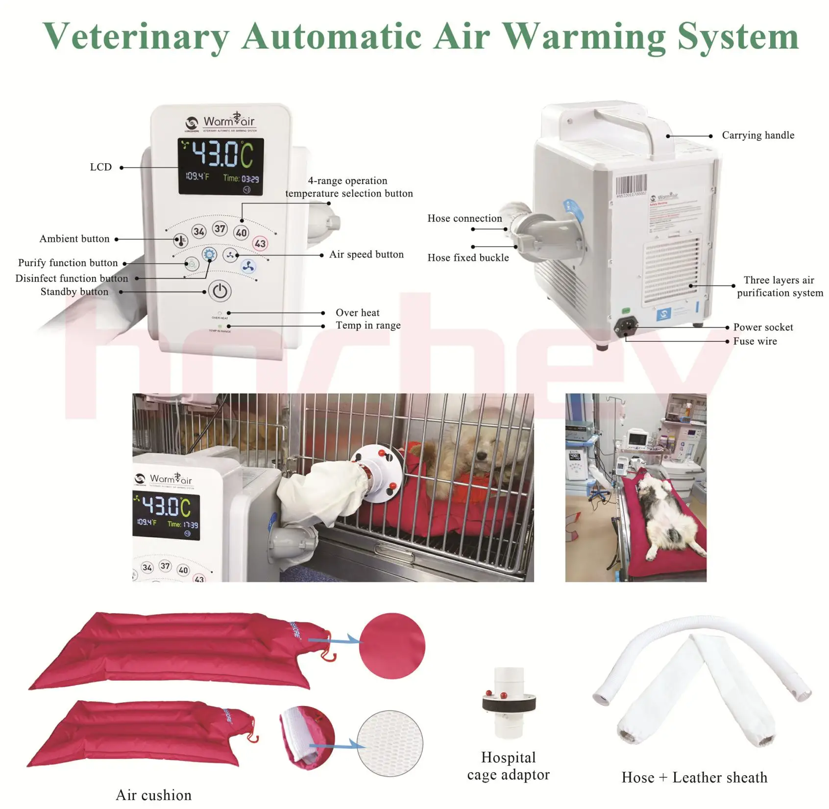 Factory Price High Quality Veterinary Automatic Air Warming System Vet Use Bair Hugger Warming Blanket