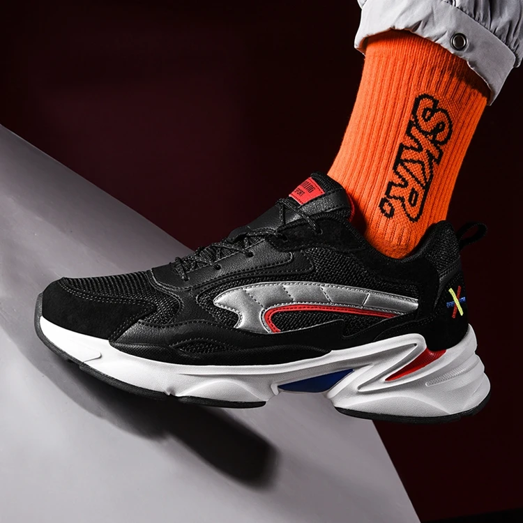 
 Прогулочная обувь для спортзала, бега, повседневная мужская небрендовая Мужская Черная Спортивная массивная обувь, стильная новая модная мужская прогулочная обувь  