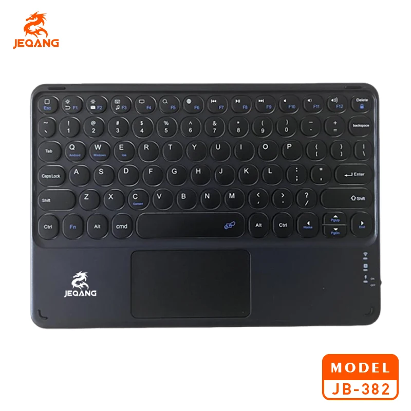 Jeqang Ultra-Thin Mini Keyboard with Touch Pad Charging Optical Mini Keyboard for Table and Laptops-New Product