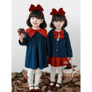 Q2526/new Fashion Children's Princess Smoked Design Clothes Baby Girl Ruffle Blue Dress Cute Spring Autumn Bow  Dresses for Kids