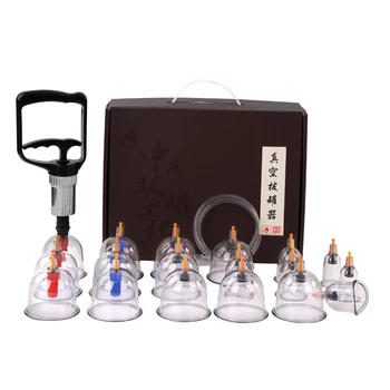 BY 18pcs Chinese medical OEM suction  vacuum cupping cupper sets  hijama cups pump equipment device  machine therapy massager