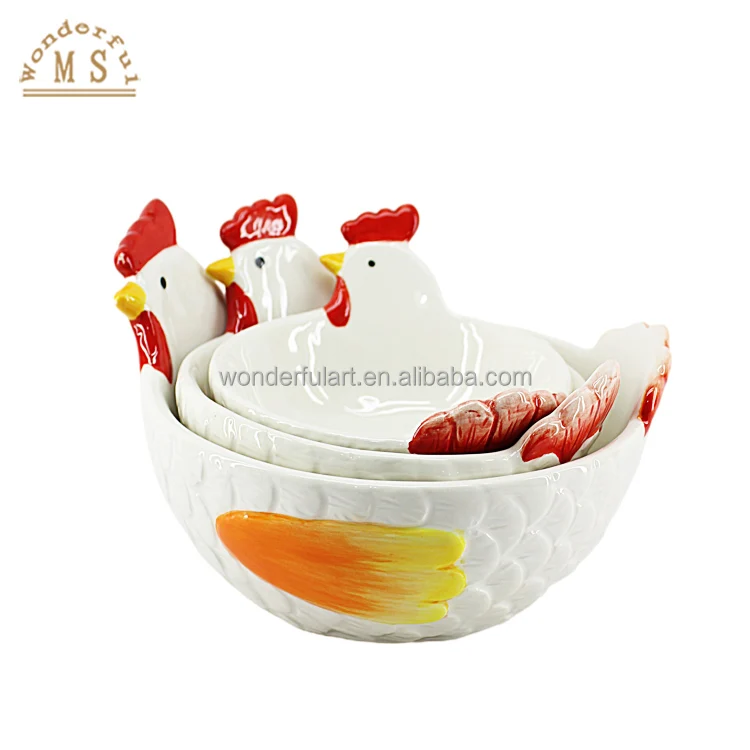 Dining Table Ceramic Daisy Chicken Decorative Children Bowl Wholesale Small Creative porcelain Cartoon Kitchenware for Easter