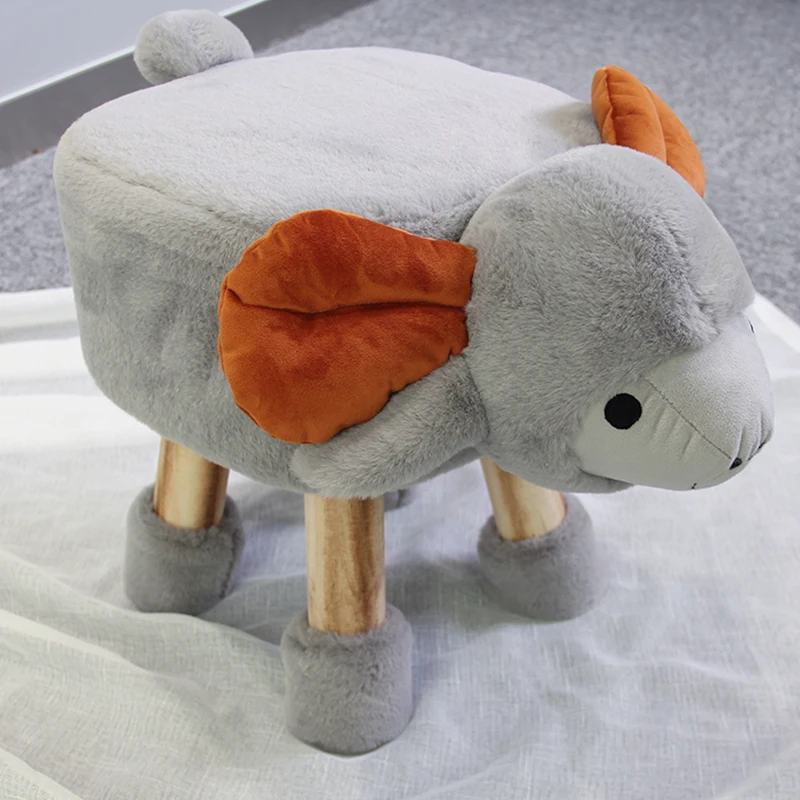 HStex 2021 Custom Modern Design Living Room Furniture Kids Storage Stool Cute Animal Ottoman