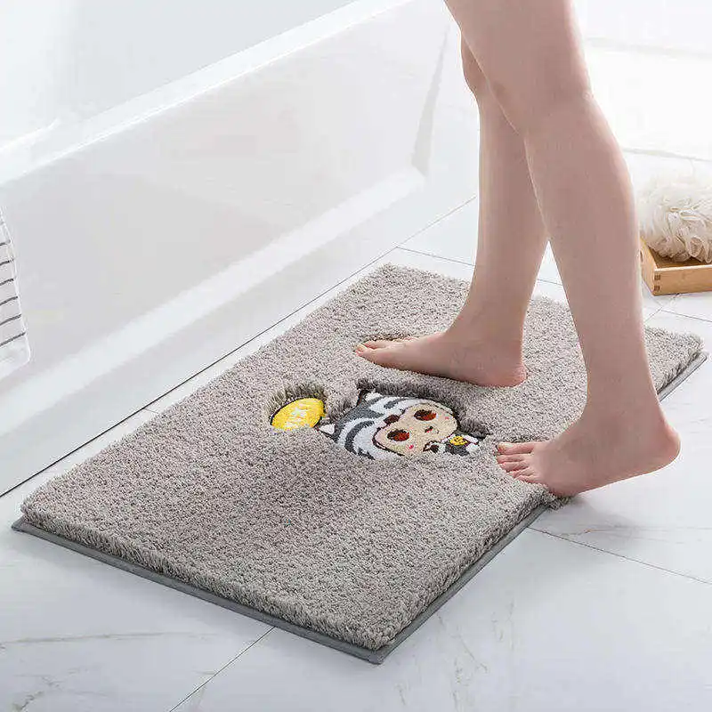 High Quality Machine Made 100% Polyester Modern Style Bath Mats Super Absorbent Bath Mat For Home Decor