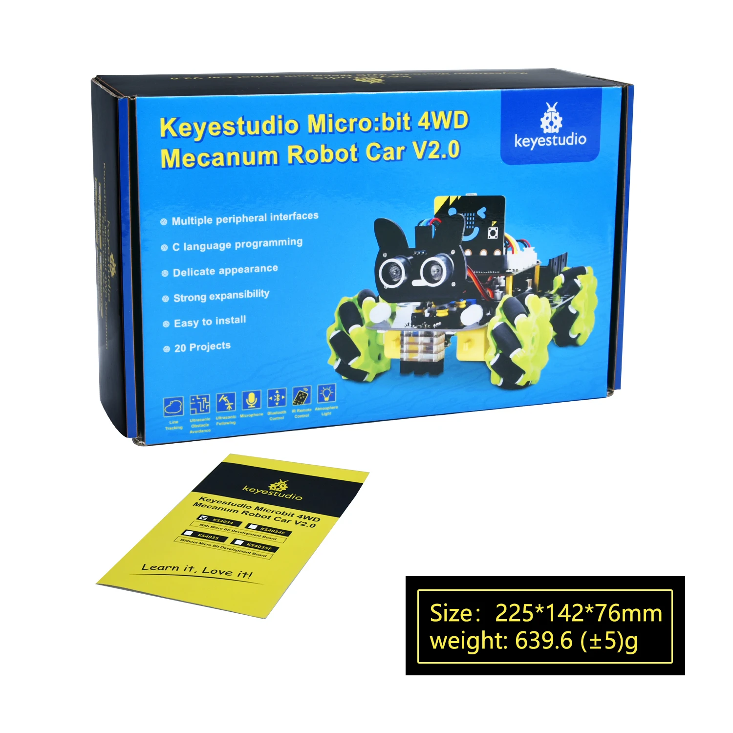 Keyestudio Microbit 4wd Mecanum Robot Car Kit Without Microbit Board ...